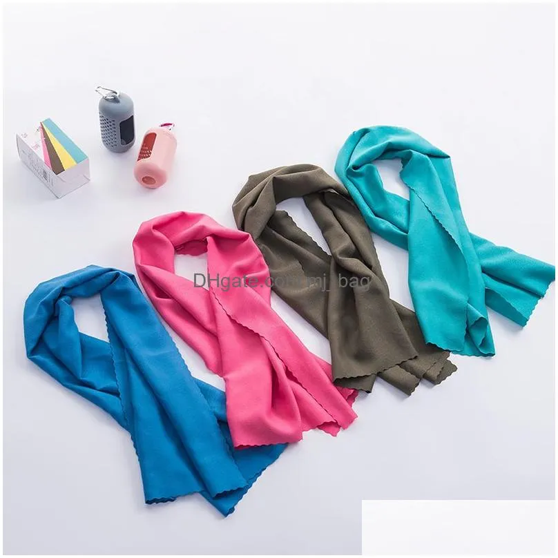 portable travel towel quick dry outdoor silicone case foldable mini compression towel running yoga sports feeling cool ice towel