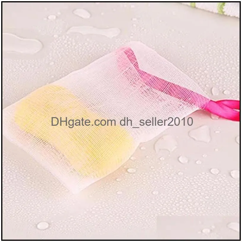 bathroom toilet supplies soft and hangable soap foam mesh bag to clean the foaming net