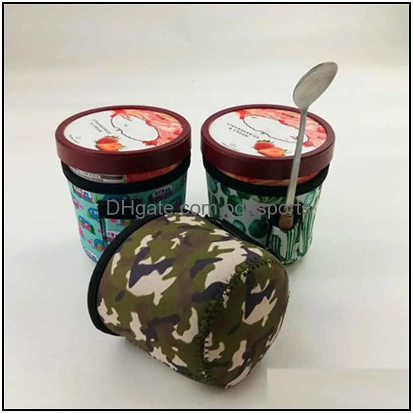 ice cream bag holder kitchen tool antize popsicle sleeve with spoon carrier