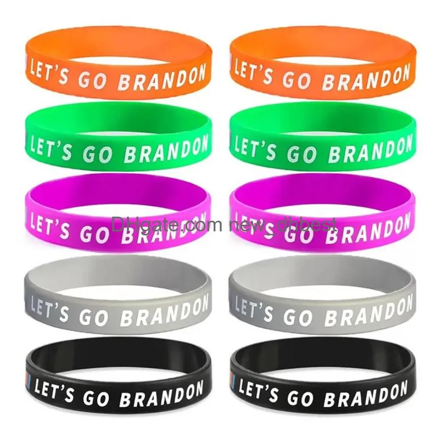 5 colors lets go brandon silicone bracelet party favor rubber wristband presidential election gift wrist strap