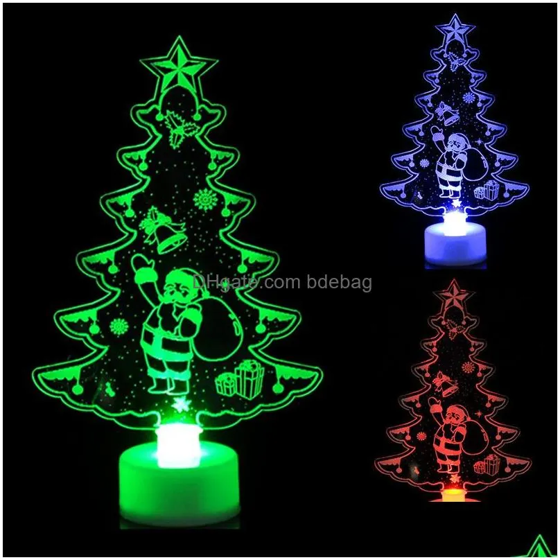 christmas led night light christmas gift creative colorful christmas tree snowman santa claus night lamp xmas home decoration dbc