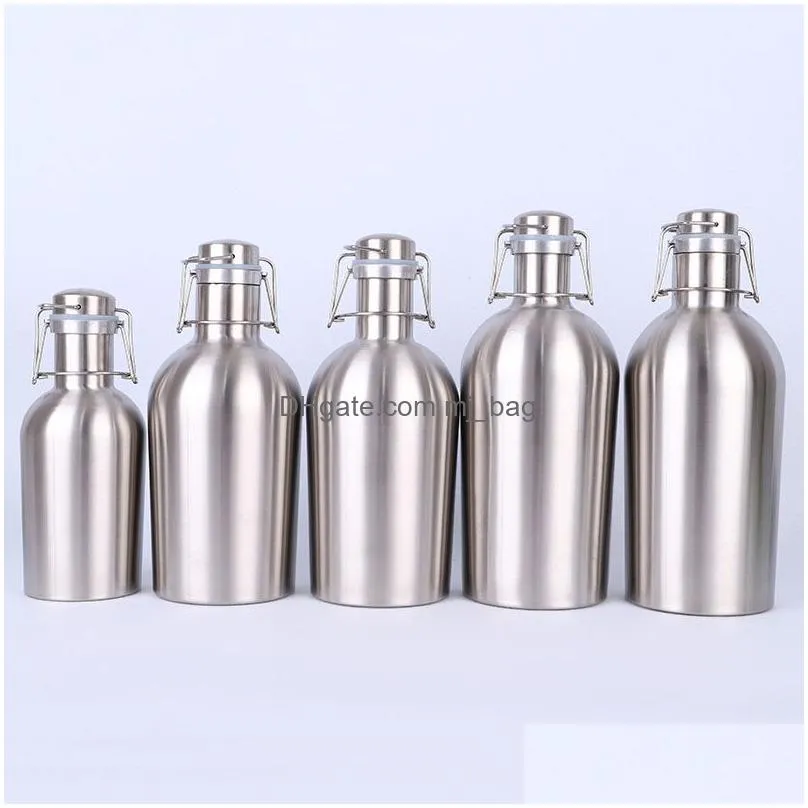 outdoor large capacity thermal insulation beer barrel stainless steel portable beer barrel secure swing top lid wine bottle dh1316