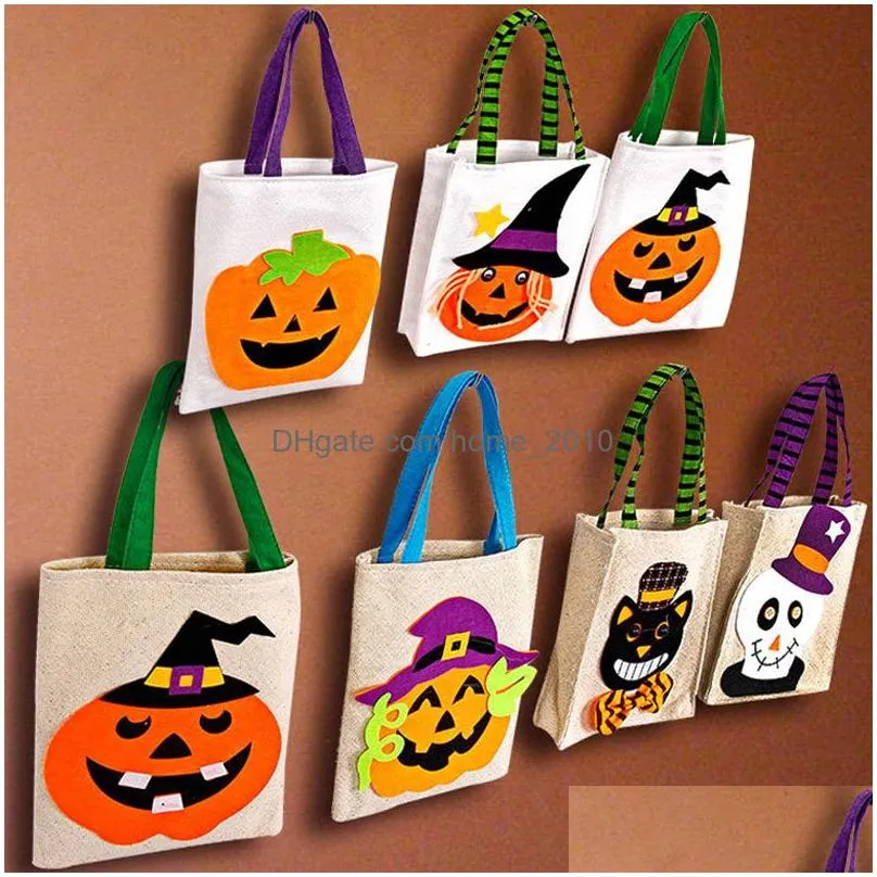 halloween handbag candy bag organizer bag black cat pumpkin printed gift bag kid halloween sack bags party supplies dbc vt0562