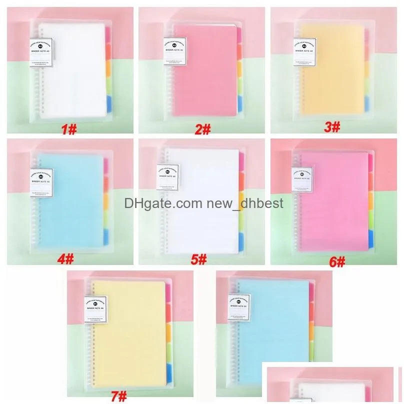 soft light color notepad a5/b5 looseleaf notebook waterproof cover removable replaceable notebook school office supplices vt1470