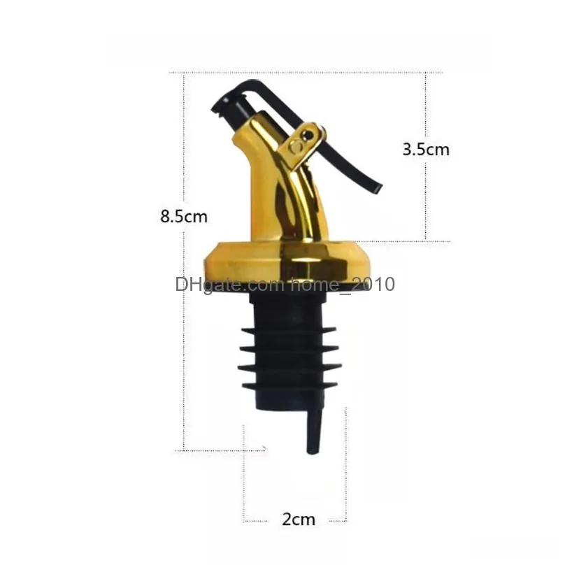 oil bottle stopper lock plug seal leakproof gold siliver plating nozzle sprayer sauce dispenser seasoning pourers kitchen bar tools