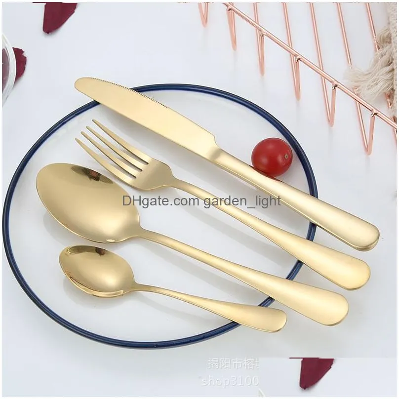 4 color luxury flatware set spoon fork knife tea spoon dinnerware kit stainless steel dinnerware set kitchen utensil dh0280