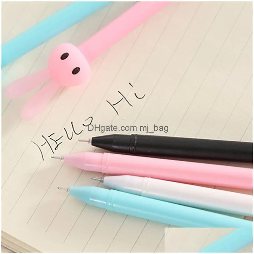 gel pens cartoon rabbit student cute gel ink writing pen black ink pen office school supplies student stationery 0.38mm pen point