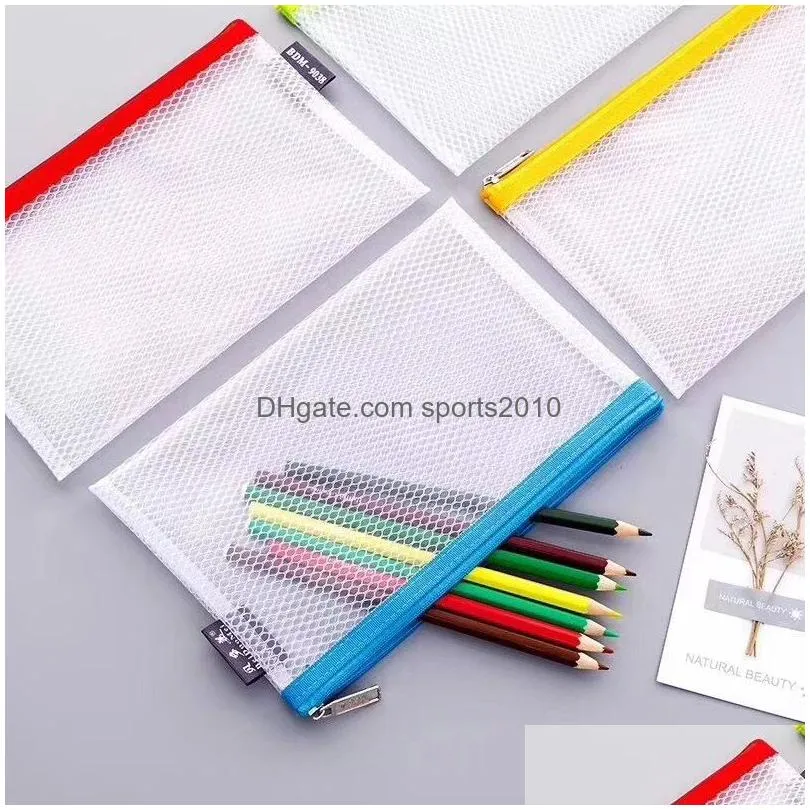 grid zipper document bag archival bags eva waterproof file folder file pocket colorful classified storage student stationery bag