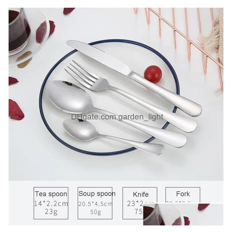 4 color luxury flatware set spoon fork knife tea spoon dinnerware kit stainless steel dinnerware set kitchen utensil dh0280