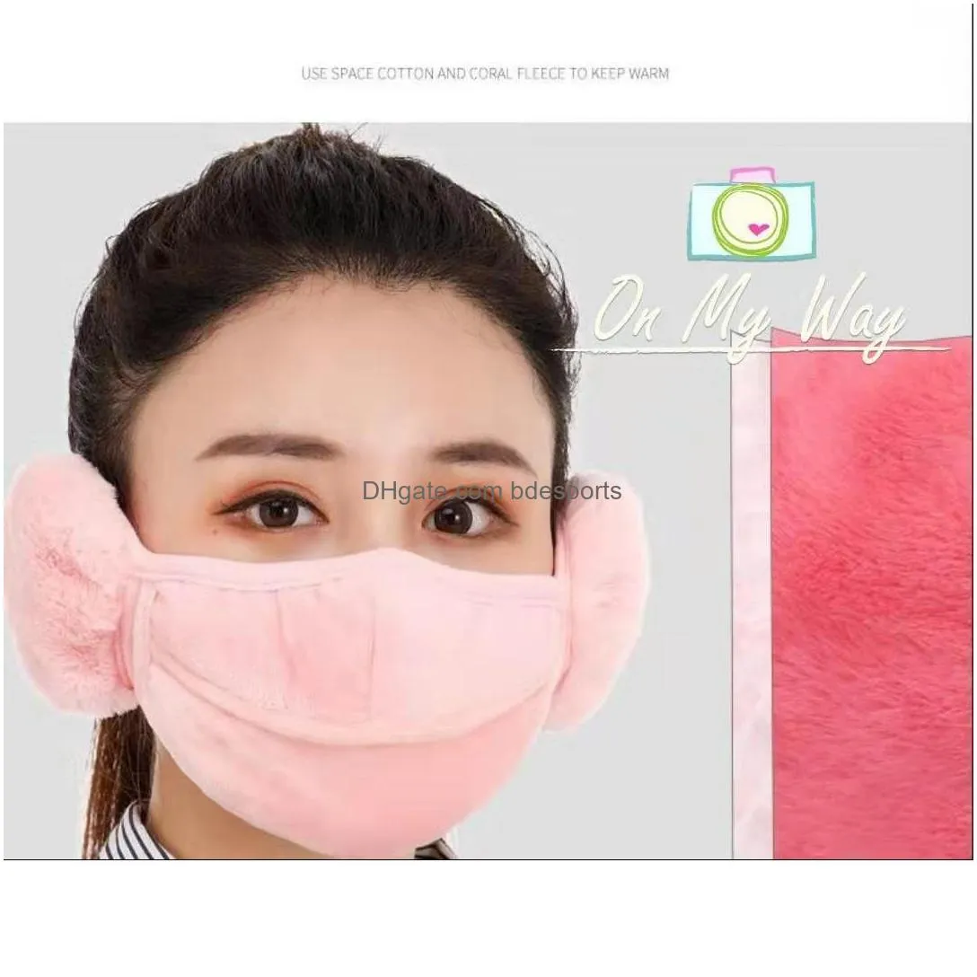 women face mask earmuffs uni adults winter warm coldproof breathable thickened outdoor riding ski windproof washable mouth cover