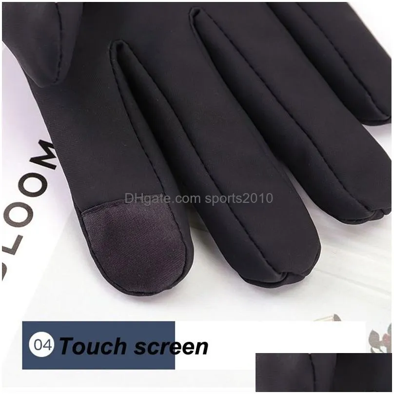 men winter warm gloves plus velvet thicked windproof waterproof riding comfortable gloves sensitive fingertip touch screen gloves
