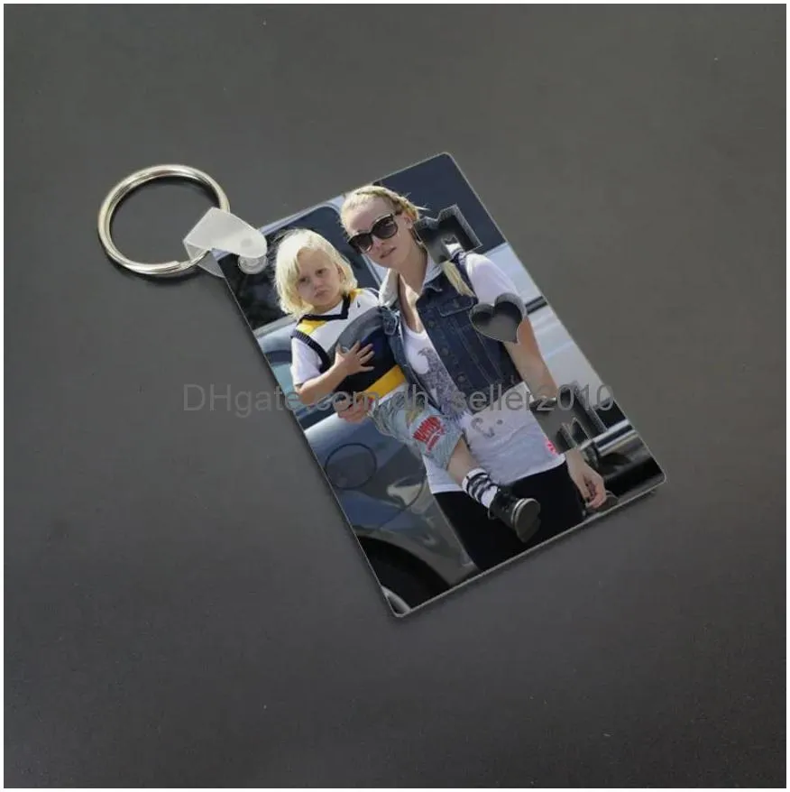 brandnew mdf doublesided key chain party favor sublimation blank diy keychains thermal transfer keychain accessories