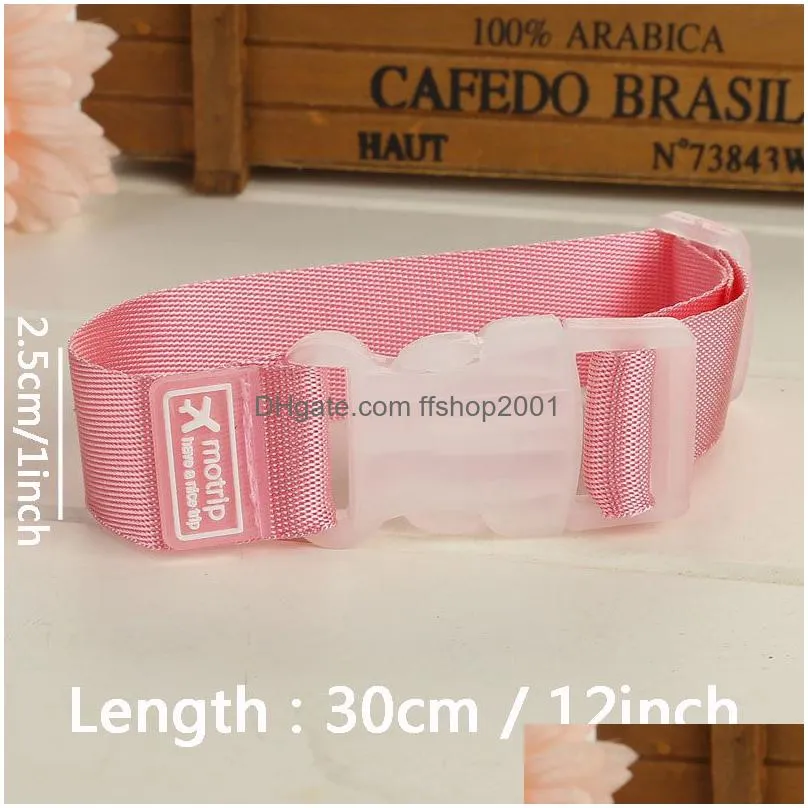 portable travel luggage belt suitcase strap with plastic buckle candy color adjustable baggage belts luggage strap webbing dbc vt0657