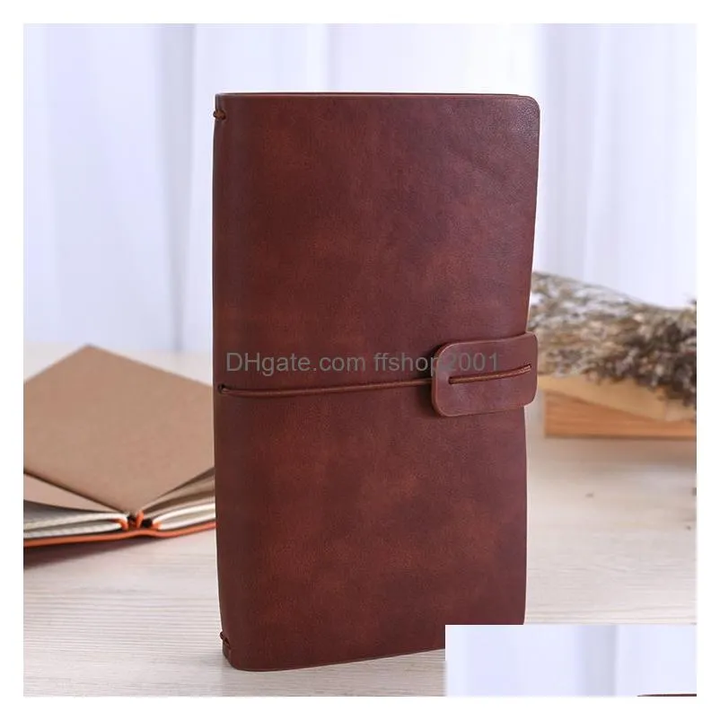 solid color leather notebook handmade vintage diary journal books retro travel notepad sketchbook office school supplies gift dbc