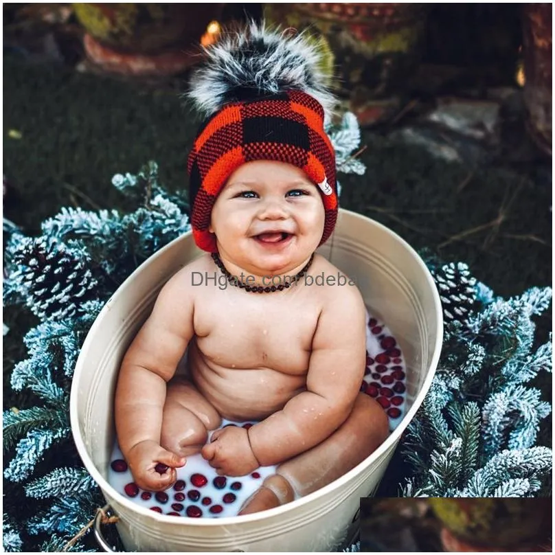  winter knitted hat lovely pom pom wool ball parentchild woolen cap kids casual warm pompoms hat cute party hats vt1997