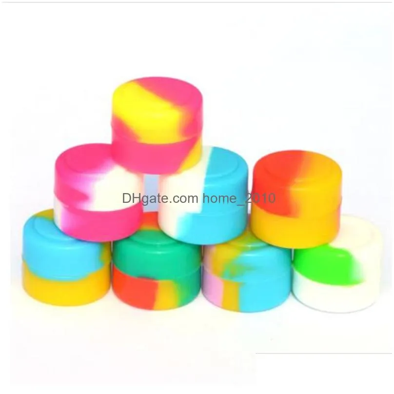 round silicone boxes jars 2ml mini smoke oil smoke cream display boxes container silicone jars dab wax container vt1972