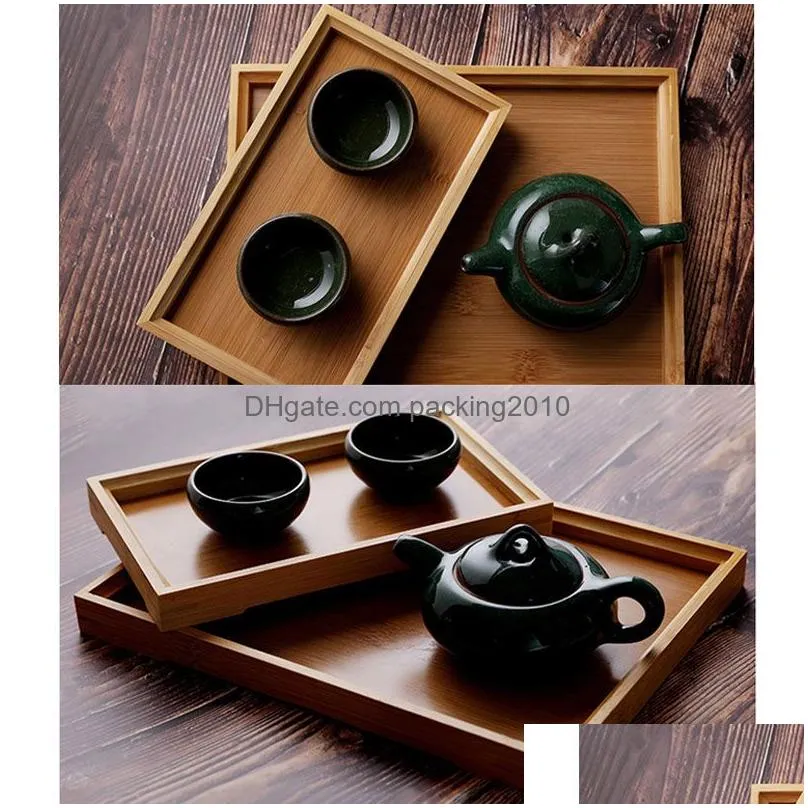 household rectangle bamboo wood tea trays nature wood delicate kitchen bread cake dishes multi size tea food snack plates vt1607