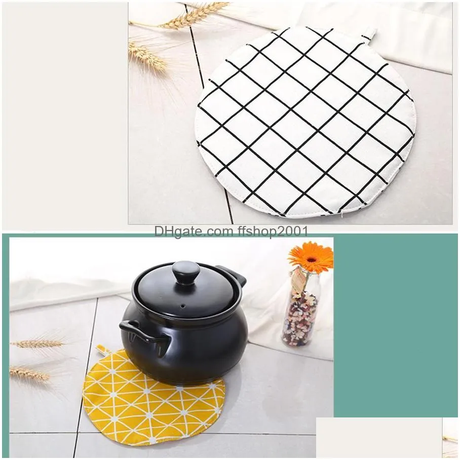 antiskid insulation cotton round table mat drink potholder coasters kitchen mat pot place mats for pot large tableware pad dh1222