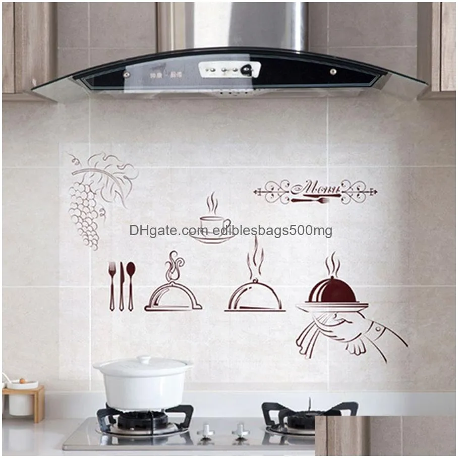 kitchen waterproof wall stickers oil proof paper selfadhesive high temperature antioil stickers home stove tile wallpaper dh0724