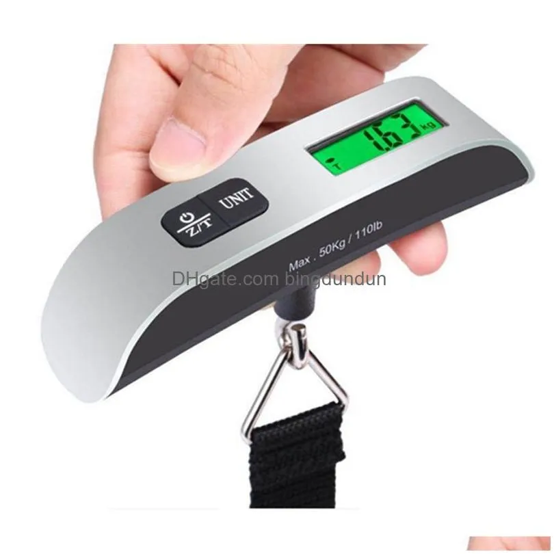 mini digital luggage scale portable 50kg/100lb electronic scale steelyard weight balance suitcase travel bag hanging scales vt1752