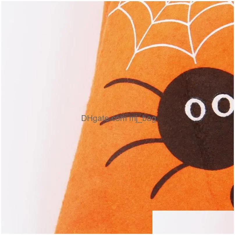 halloween nonwoven handbag halloween candy sack bags kid gift bag spider pumpkin printed organizer bag party supplies vt0563