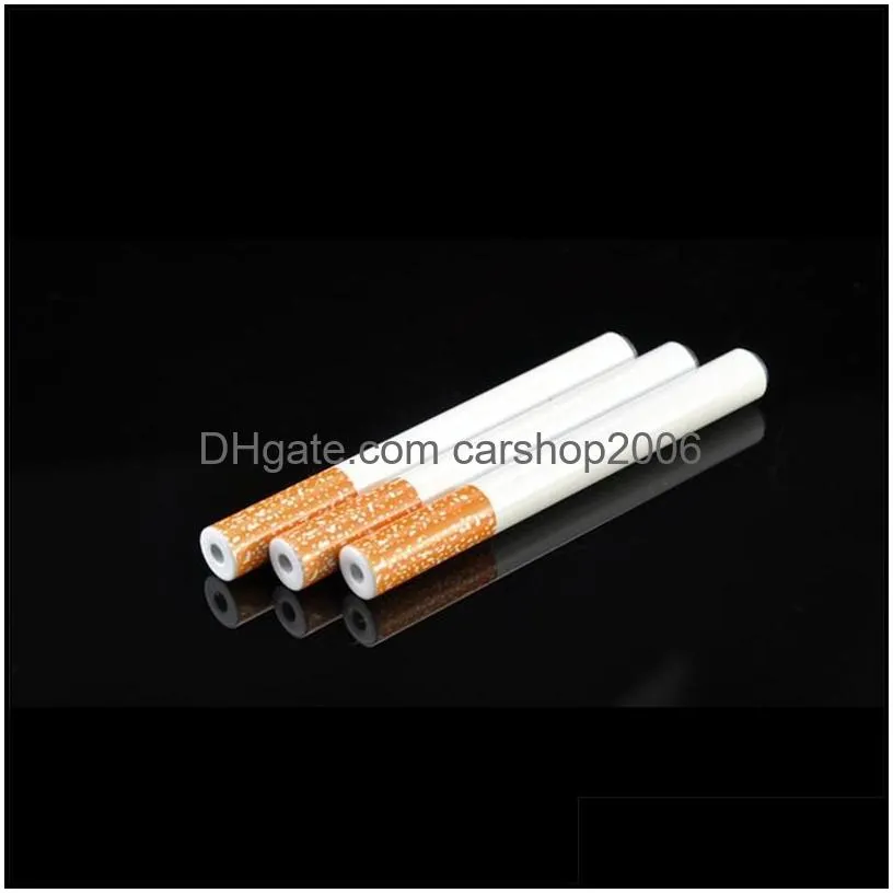 100 pcs/set metal aluminum cigarette shaped smoking pipes 55mm 78mm length hand pipe portable tobacco pipe water bongs