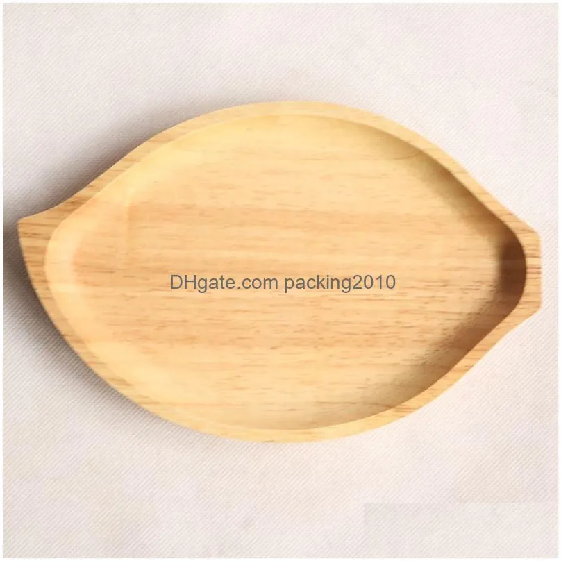 fish leaves shaped wooden dinner plates handmade craft safe health kids cute wood dishes eco friendly oval square fruits plate vt1609