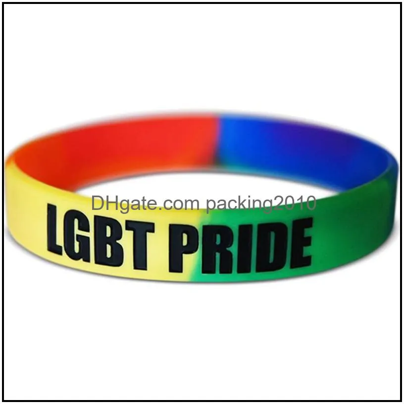 13 design lgbt silicone rainbow bracelet party favor colorful wristband pride wristbands