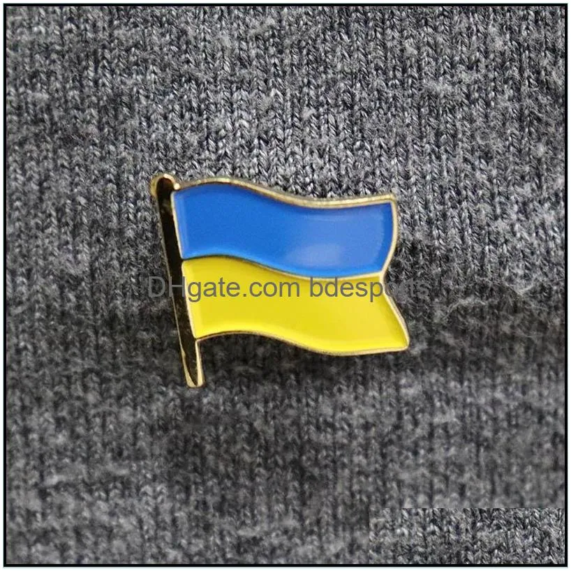 ukrainian pin crafts metal badge brooch patriot flag banner individual package