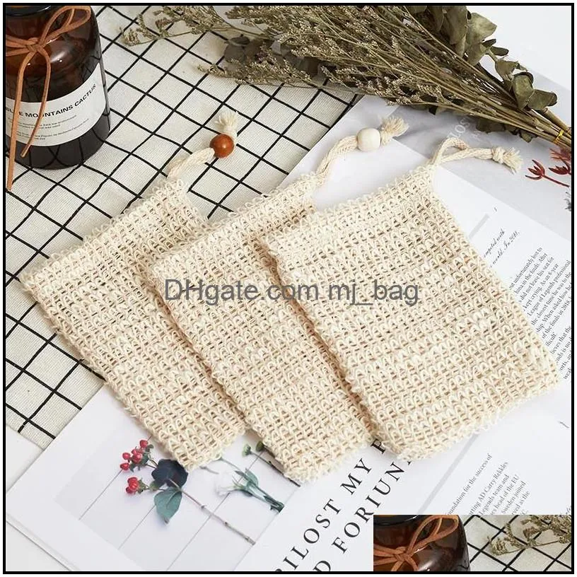 9x14cm cotton linen soap bag scrubbers beam mouth type environmental protection handmade foaming net