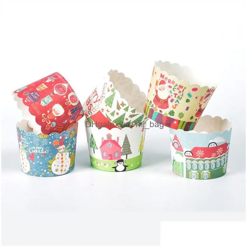 50pcs cartoon cupcake paper cups greaseproof cute cupcake wrapper paper wedding party baking cup cupcake liners vt1634