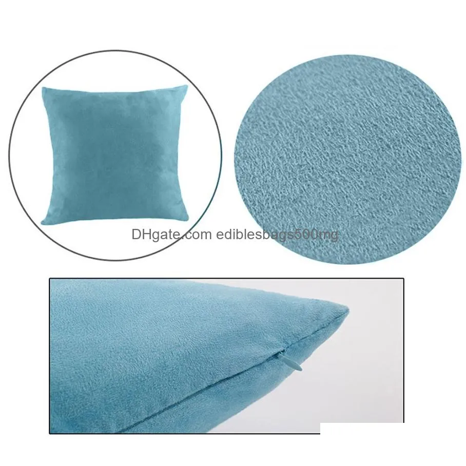 40x40cm home bedroom sofa pillowcase solid color household multi colors pillow cushion cover with invisible nylon zippers dh0772