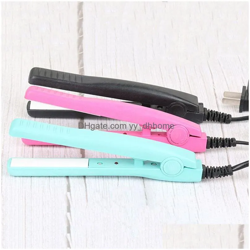 mini portable electric splint flat iron plastic hair curler straightener hair perming hairs styling appliance hair crimper dh1398