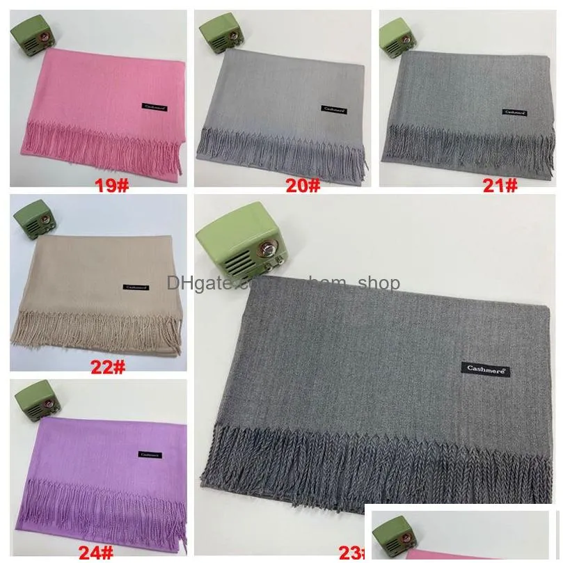 unisex imitation cashmere scarfs solid color autumn winter thermal scarves fashion women men cusual tassel lengthen thicken shawl