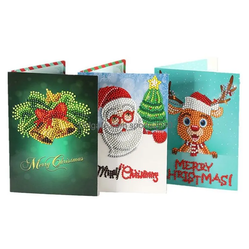 drills diamond painting greeting cards 5d special cartoon christmas birthday postcards diy kids festival embroidery greet cards gift