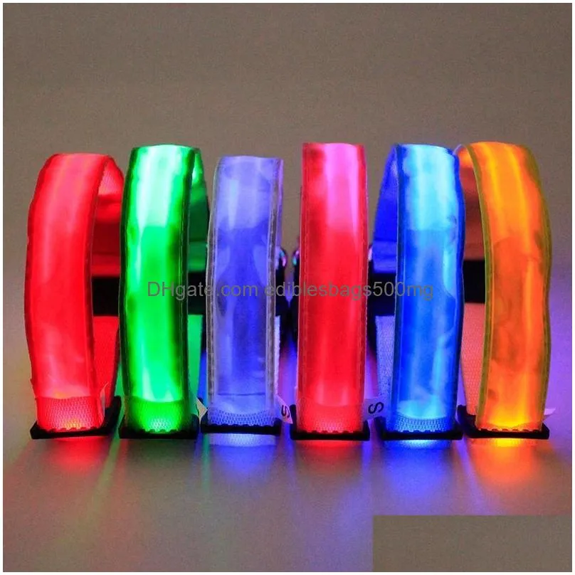 4 colors cat dog pet colorful light flashing safety adjustable collar solid color led reflective dog antilost collar led dh0272