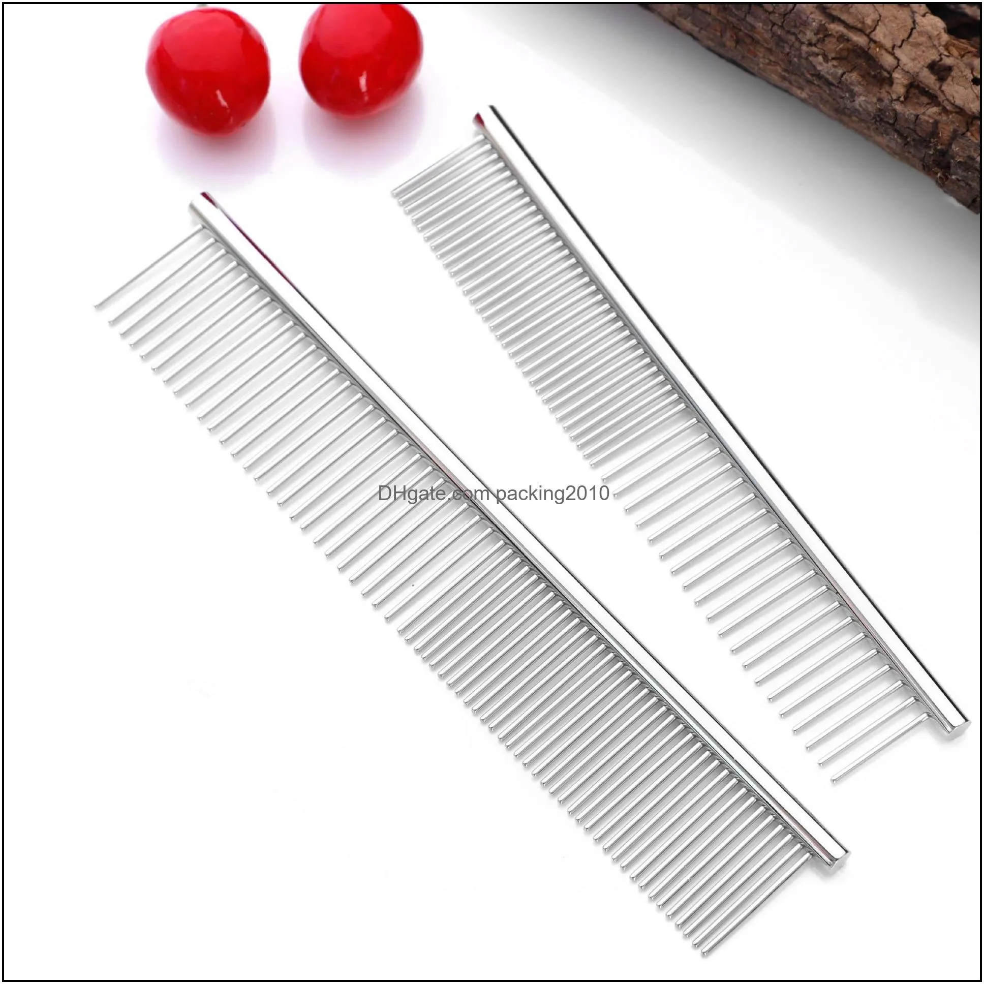 stainless steel pet combs cat dog grooming professional tools rounded teeth for removing knots tangles