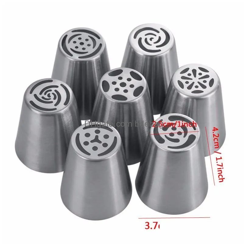 60 styles stainless steel nozzles tulip rose flower shape russian nozzle fondant icing piping tip pastry tube cake decorate tool dbc