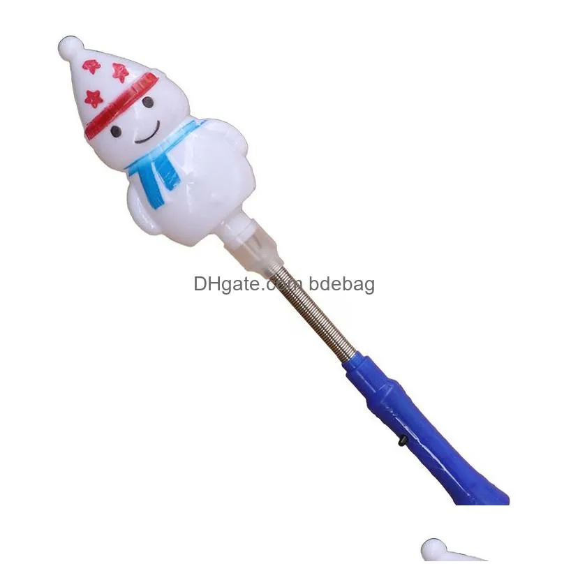 flash christmas toy cartoon christmas glow stick colorful springs magic wand cute santa snowman xmas tree kid toy christmas gift dbc