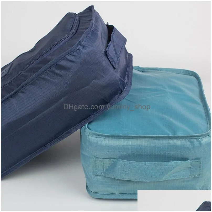 solid waterproof shoe bag travel foldable shoe storage bag shoes tote bags clothes organizer large capacity storage pouch case vt1655