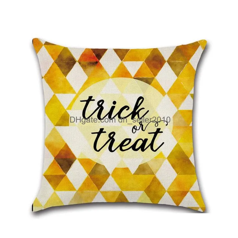 halloween home decorative pillow cover sofa cushion cover cartoon pumpkin printed pillow case 18x18inch cushion cover ship dbc