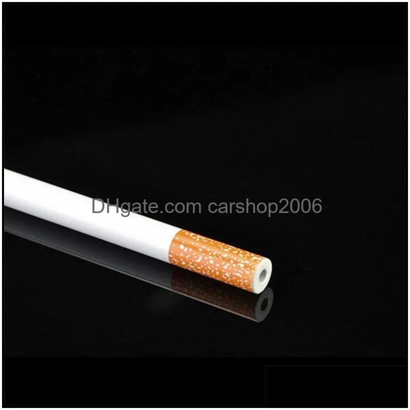 100 pcs/set metal aluminum cigarette shaped smoking pipes 55mm 78mm length hand pipe portable tobacco pipe water bongs
