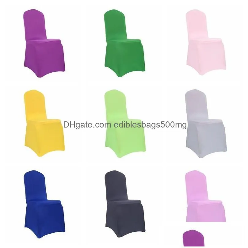 wholesale wedding 22 color party el decoration party chair covers solid color spandex stretch chair cover for weddings banquet