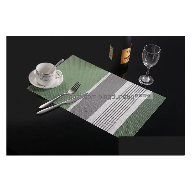 newest pvc household environmental protection mat hotel westernstyle food bowl mat table mat heat insulation matt 45x30cm dh0076