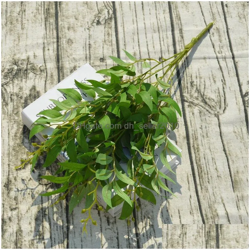 artificial green willow leaves branch silk artificial plant christmas wedding party home decoration white red willow vine vt0962