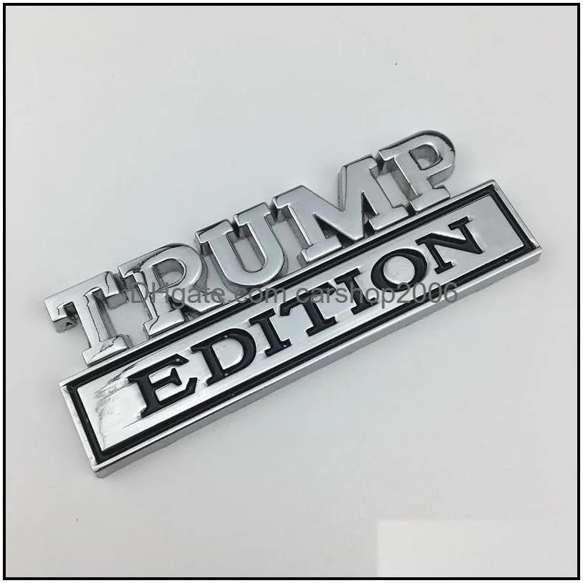 7.3x3cm trump car plastic sticker decoration us presidential election trump supporter body leaf board banner