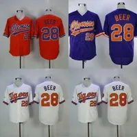 baseball Clemson baseball Jersey 28 Seth Beer Home Away White Purple Orange Stitched