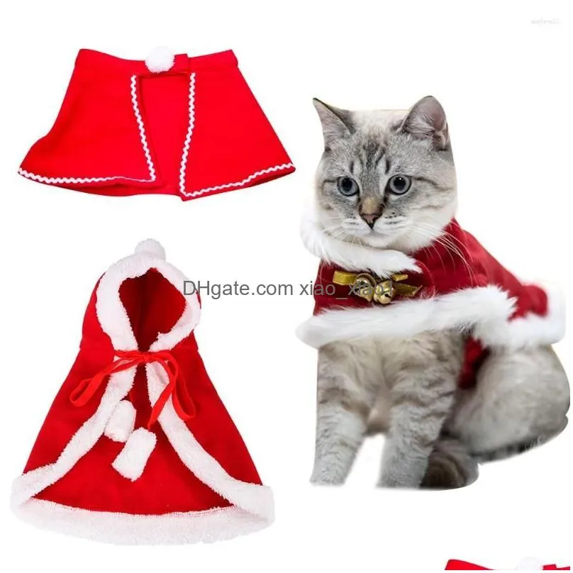 Cat Costumes Christmas Funny Santa Claus Clothes For Small Cats Dogs Xmas Year Pet Clothing Winter Kitten Outfits Drop Delivery Home Dhcgx