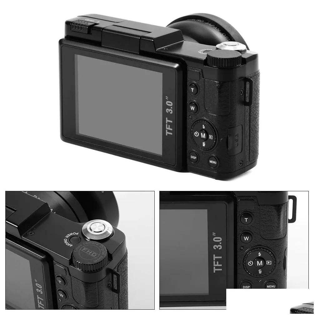24mp hd half-dslr professional digital camera w/4x telep o fisheye wide angle lens camera macro hd video camera