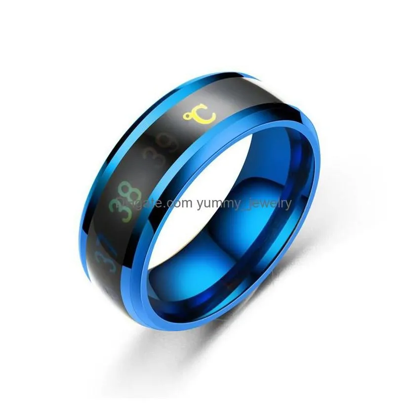 Smart Rings Voleaf Temperature Rings Mixed For Women Men Stainless Steel Classic Jewelry Wholesale Gift Friend Vrg114 Drop Delivery Je